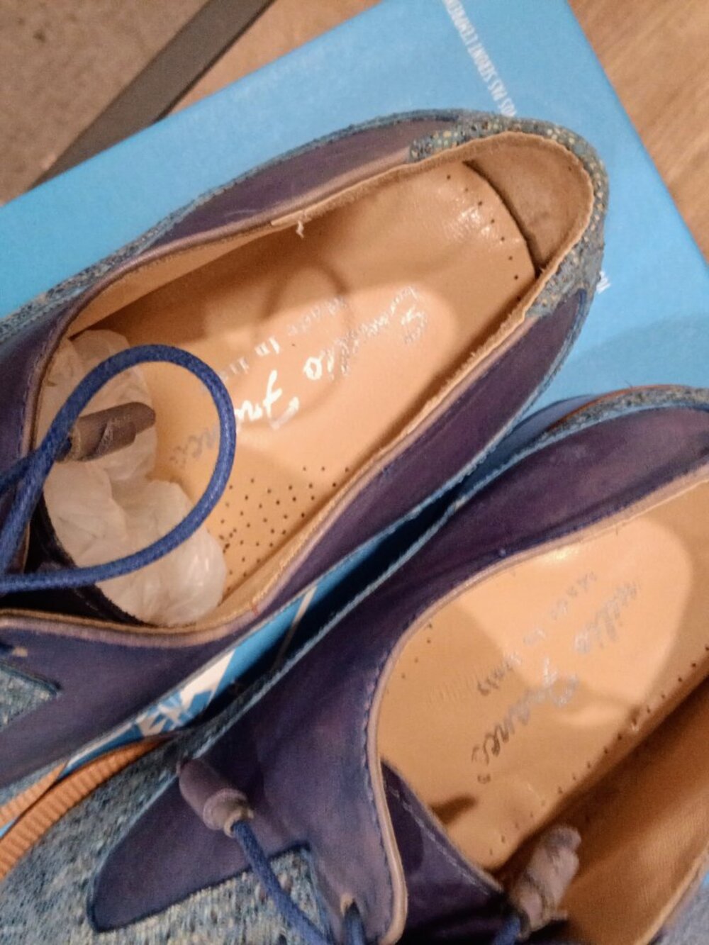 Emilio Franco Blue + Beautiful men's Shoes Size 9.5 - Picture 4 of 4